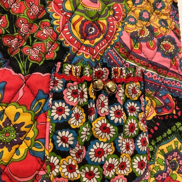 Vera Bradley Christmas Stocking – Retired Pattern – Quilted Paisley Black Multi - Picture 2 of 6